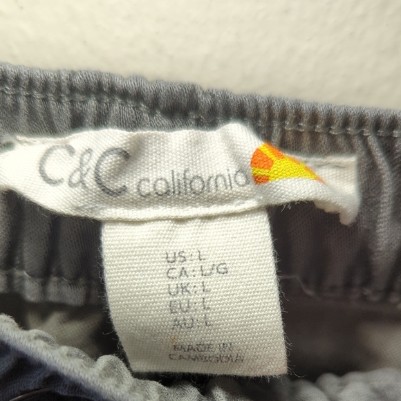 C&C California Cargo Pants Gray Utility Drawstring Women's Size L - Picture 2 of 8